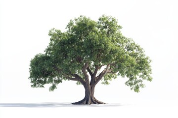 Obraz premium Lush green tree isolated on white background. (1)