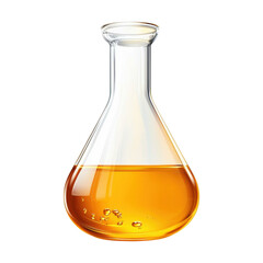 Laboratory flask with orange liquid