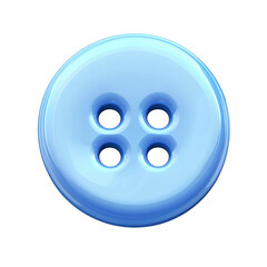 Fototapeta premium Glossy blue button with four holes