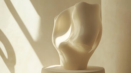 Abstract White Sculpture in Soft Sunlight