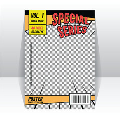 Simple comic magazine front page layout template print