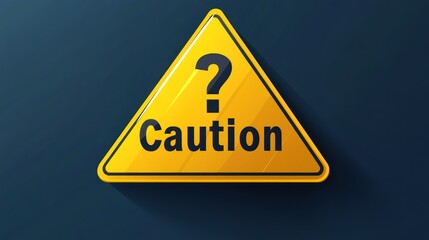 Yellow caution triangle sign with question mark.