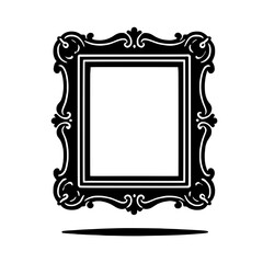 Ornate Picture Frame: An elegant, ornate picture frame with intricate details, isolated on a clean backdrop, perfect for showcasing your precious memories or artwork.