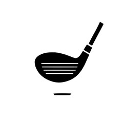 Golf Driver Icon: A sleek, minimalist icon of a golf driver, ready for action, perfect for websites, apps, and marketing materials. The clean design and sharp lines create a professional feel.