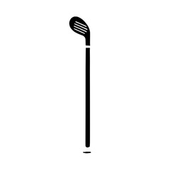 Golf Club Silhouette: A clean, minimalist illustration of a golf club, perfect for creating a modern, sporty design. Its solid black silhouette stands out against a blank background, conveying power.