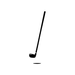 Golf Club Silhouette:  A minimalist silhouette of a golf club with a shadow cast on the ground, creating a stylish and iconic representation of this popular sport.  