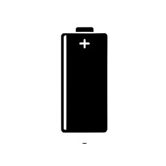 Battery Icon: A simple yet powerful black silhouette of a standard battery cell, showcasing the essential power source in a clean and minimalist design.  