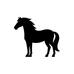 Majestic Stallion Silhouette: A strong and elegant silhouette of a horse, captured in profile view, exudes power and grace.  Perfect for equestrian themes, logos, and designs. 