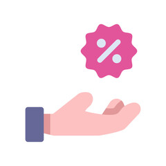 hand discount promo Flat icon