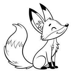 Simple fox clipart with white background.