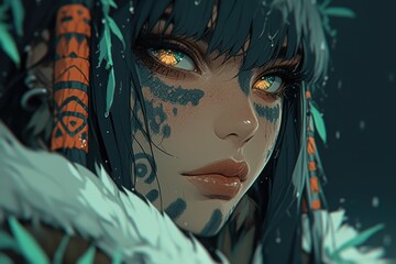 A Tribal Woman With Striking Golden Eyes