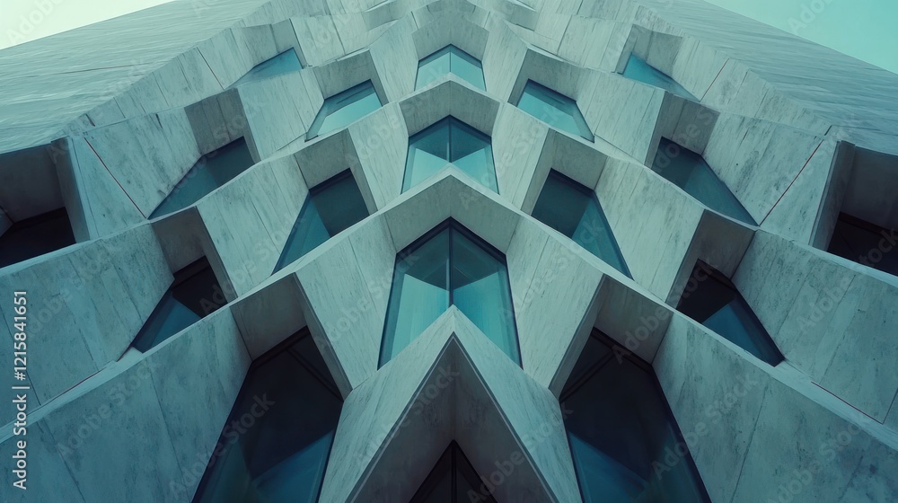 Aufkleber geometric architectural building with repetitive patterns of diamond-shaped windows