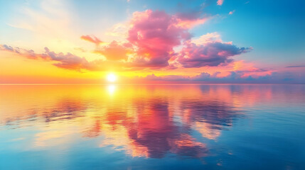 Obraz premium Sunset Seascape Illustration