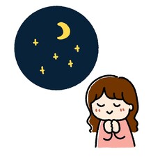 星を見ている女の子のかわいいイラスト