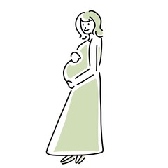 シンプルな妊娠している女性のイラスト