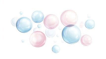 Colorful bubbles in soft pastel shades create a whimsical and airy atmosphere, perfect for various designs.