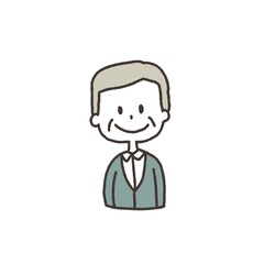 シンプルなシニア男性のイラスト
