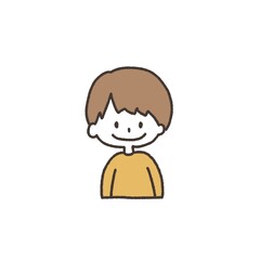 かわいい男の子のシンプルな線画イラスト