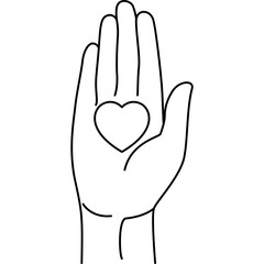 Hand Holding Love Line