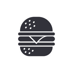 Burger solid icons, minimalist vector illustration ,simple transparent graphic element .Isolated on white background