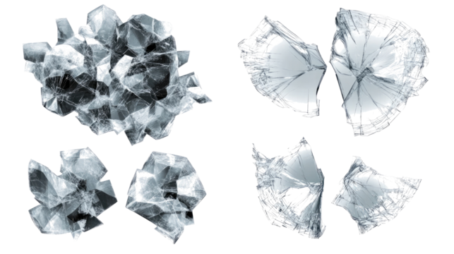 Glass Textures on Clear Background Generative AI