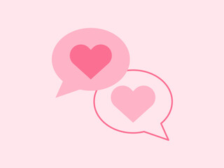 Conversation icon. Valentine icon. Valentine day. Flat vector icon.
