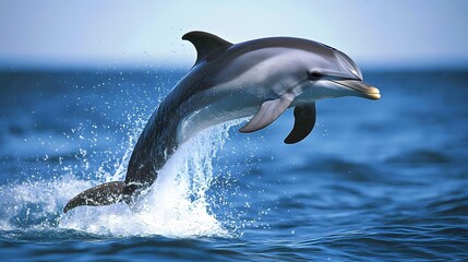 Fototapeta premium Dolphin Leaping from Ocean
