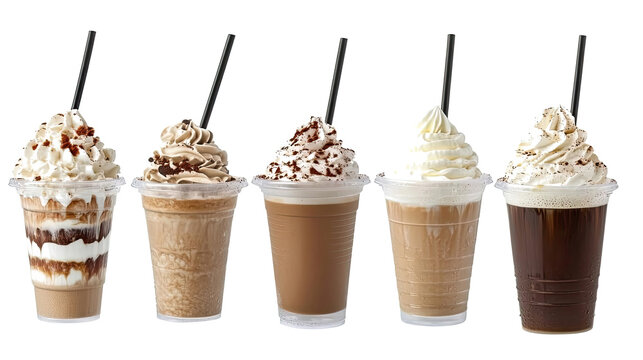 Delicious Frapuccinos With Whipped Cream Toppings Generative AI
