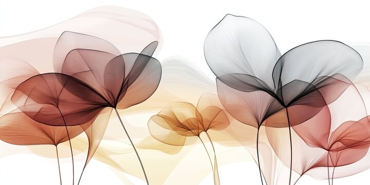 Celebrate women's day with a beautiful March 8 card displaying elegant abstract flowers in soft hues and flowing designs for a thoughtful greeting