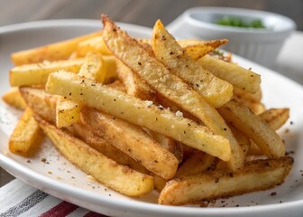 a closeup French fries with spices