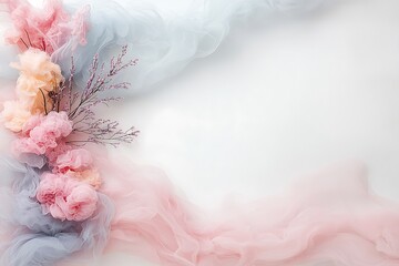 Floral art creation in nature background soft colors elegant environment inspiration