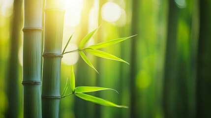 Close-up of bamboo forest, centered composition, natural artistic conception