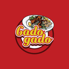 Gado-gado indonesia street food logo template illustration vector