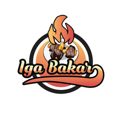 Iga bakar indonesia food vintage logo template graphic