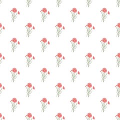 Seamless floral pattern with many cute flowers