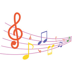 Colorful Musical Note