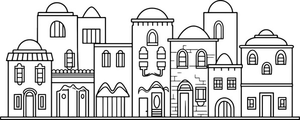 Middle east arabian housing drawing