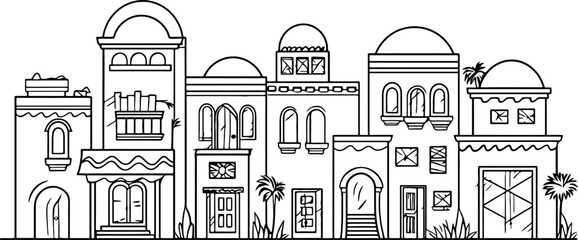 Middle east arabian housing drawing
