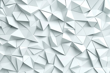 Abstract white low poly background with geometric shapes and textures, creating modern and dynamic visual effect. Ideal for design projects and digital art