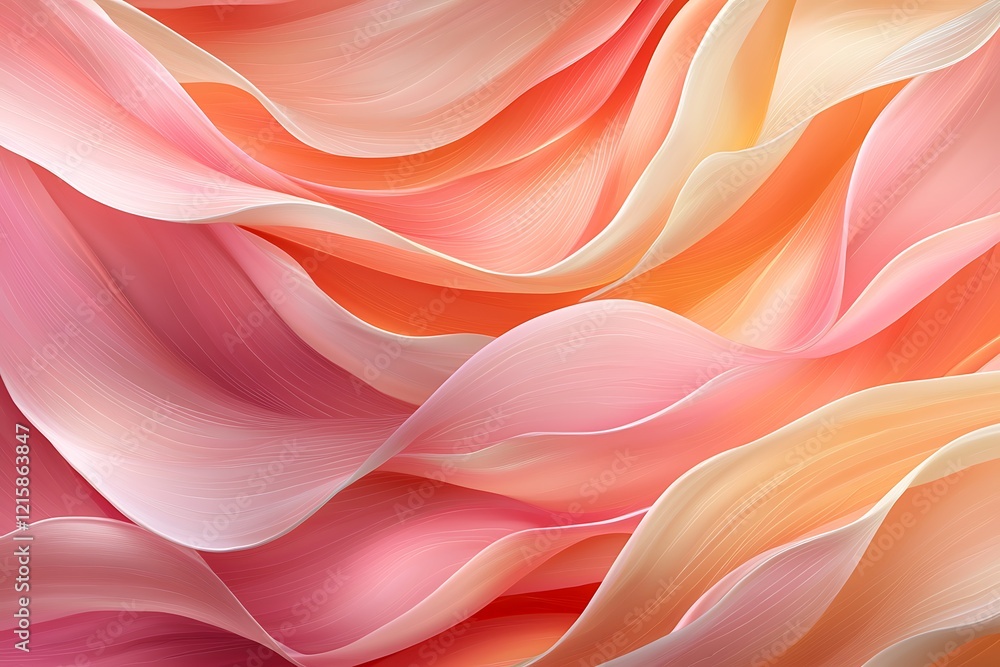 Poster abstract art of flowing floral patterns in soft colors a serene nature view