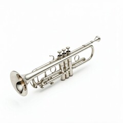 Obraz premium silver trumpet isolated on white background