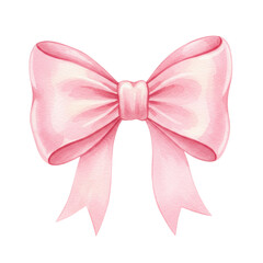 Pretty Pink Watercolor Bow Elegant Gift Ribbon Design art cute soft shiny pastel bridal graphic     