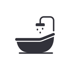 Bathtub solid icons, minimalist vector illustration ,simple transparent graphic element .Isolated on white background