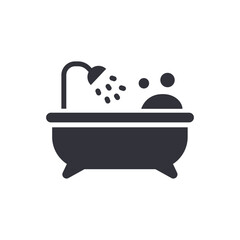 Bathtub solid icons, minimalist vector illustration ,simple transparent graphic element .Isolated on white background