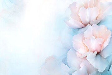 Fototapeta premium Floral blossom action in nature background floral environment soft colors tranquil viewpoint