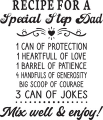 recipe for a special step dad SVG