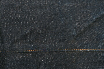 dark blue jeans texture with seam