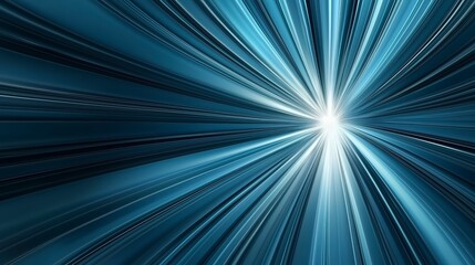 Fototapeta premium Abstract Blue Light Burst Radiating from a Central Point with Dynamic Linear Patterns, High-Energy Futuristic Design Representing Speed, Technology, and Energy Flow in 3D Render