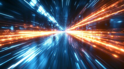 Futuristic Dynamic Light Trails and Energy Effects in Motion