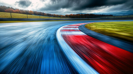 Obraz premium Dynamic Speed: A Thrilling Race Track in Motion